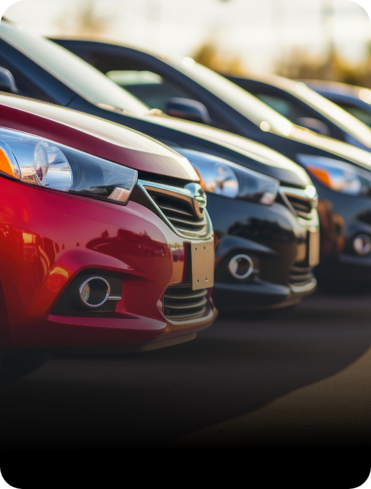 Row of cars in stock